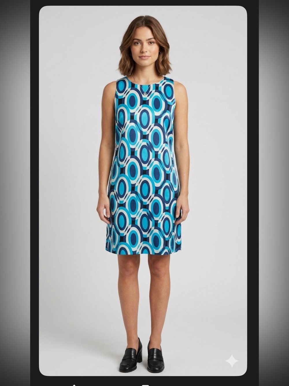 NWOT INC International Concepts 100% silk   Geo Print  Shift Dress size 6P.